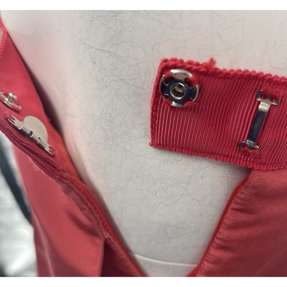 Oscar de La‎ Renta Skirt Embroidered Silk Geometric Coral Size 6 Small A Line - Picture 8 of 9